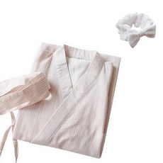 Hazelly 高級浴袍 + 洗臉髮帶組 L YP36, 粉紅色, 1套