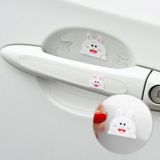 네츄럴파크 캐릭터 실리콘 스티커 도어가드 래빗, 투명, 1개