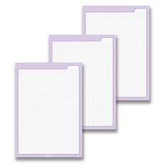 TOCTOC 彩虹色方格筆記本 A4, 紫色, 3個