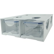 基本滑動冰箱收納盒套組白色, 2個, 1套