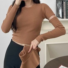 라라온 목 폴라 + 라운드넥 티셔츠 세트 RN131