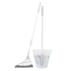 3JALBI 長度可調式掃帚 + 畚箕套組, 1組, 灰色