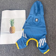 寵物 我就是時尚達人 拼色連帽雨衣 雨具, 藍色, 1個