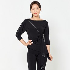 dancedome 單邊袖拉克蘭袖T恤 LDT28500, 黑色