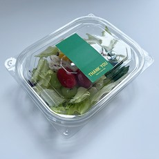 Tinapicnic 透明單格一次性容器 20入 + 綠色Thank you貼紙 20入 套組, 1套, 一次性容器 + 貼紙