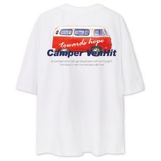 벤힛 캠핑버스 오버핏 통기성 반팔 티셔츠