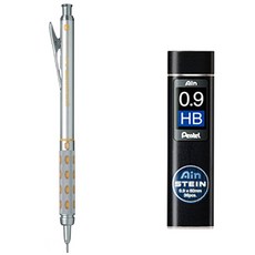 Pentel 飛龍文具 Graph Gear 1000 PG1019 自動鉛筆 + Ain Stein HB 鉛筆芯套組, 0.9mm, 1個