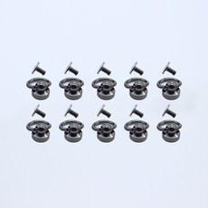 皮革工藝用和尚頭吊耳轉釦, 10個, 黑鎳