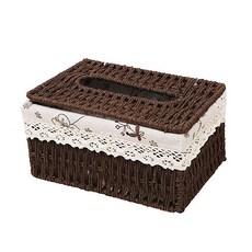 JCP 로프 바구니 멀티 티슈 케이스, 다크브라운