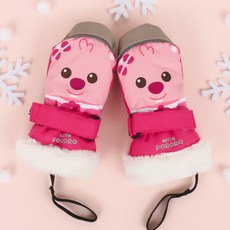 Pororo 滑雪連指手套 臉部圖案