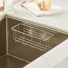 주부디자인 올스텐 흡착식 수세미 거치대 걸이 받침대 + 고무 흡착판 2p 세트, 1세트