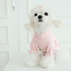 RARE MINX 狗狗可愛針織短版上衣, 1個, 粉紅色