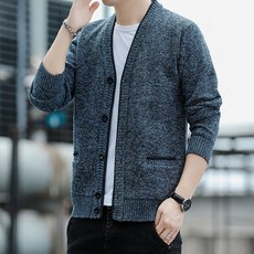 男性 Reven 刷毛針織休閒保暖開襟衫