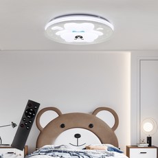 WONHA DS 可調光小熊無頻閃三星晶片三色變換遙控房間燈 LED 60W, 白色(霧面)