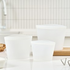 WAGENSTEIGER 矽膠保鮮袋 500ml + 1L + 1.5L 套裝, 1套, 雅緻白