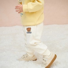 milkmile 兒童可愛小熊絲絨刷毛長褲