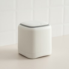 Signpost 現代羅紋彩色桌上型垃圾桶, 白色