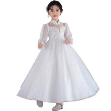 베베몽스토리 여아용 퓨어 웨딩 롱 드레스