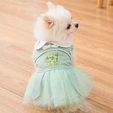 Carno 卡諾 寵物花卉韓服連身裙, 綠色