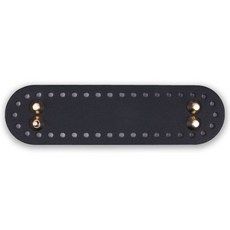 鉚釘包底 橢圓形 18.5 x 5 cm, 1個, 黑色