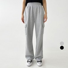 Planday 女款可選褲長工裝口袋鬆緊腰寬版運動長褲