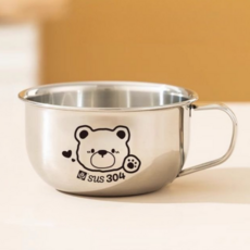 Aurafam 兒童304不鏽鋼漱口杯 80ml, 小熊, 1個