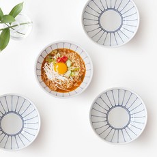 NICOTT 雛菊拉麵碗4件組, 白色 + 藍色, 4入