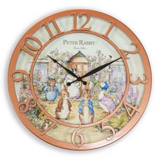 PETER RABBIT 比得兔時鐘 tj1455 可愛風格壁掛鐘 靜音指針, 比得世界 銅色