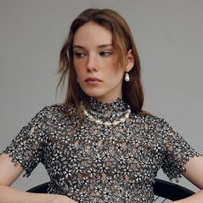 여성용 바로크 모조진주 매트 목걸이 VH239ONE011B