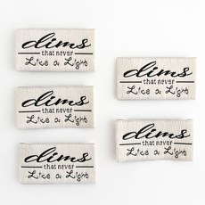 yarna LIKE A LIGHT 레터링 빈티지 디자인 패브릭 면 라벨, 블랙, 5개