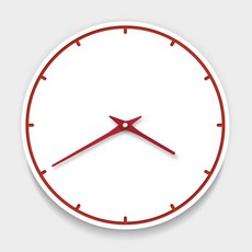 ATREES Line 現代風靜音掛鐘, 紅色