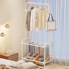 Yehom 2in1褲子衣架功能移動式衣架衣架, 白色