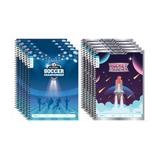 ibis 男童超薄日記本 2款 各5入, 足球，宇宙飛船, 1套