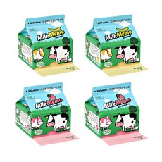 Chachap 哈囉牛牛牛奶便條紙 2款 x 2入 A組, 香蕉, 草莓, 1套