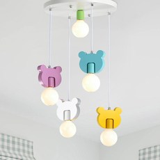 Saetbyeol House 5燈吊燈兒童房照明 小熊, 混色