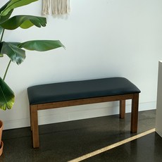 카르페디 헤라 2인 원목 쿠션 벤치, 월넛 브라운