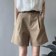 엘쏘 여성용 와이드핏 버뮤다 벨트 반바지