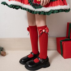 Uvely 女童 Tatasia 蝴蝶結聖誕派對及膝襪