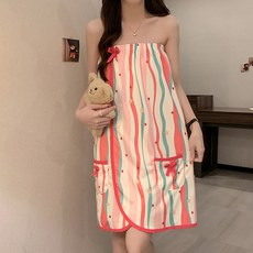 러빙랩 골프 샤워가운 M, 핑크스타, 1개