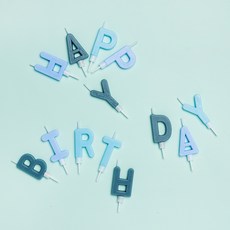 joyparty 字母生日蠟燭, 藍色, 2個