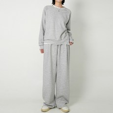 Cotton Closet 女款短版/長版細褶寬褲 拉格蘭大學T