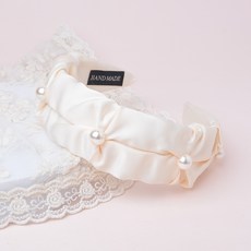 MerciBand 女童珍珠寬版髮帶