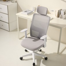 체어스코 네이처 와이드 컴퓨터의자 사무용 학생 공부 책상의자 헤드세트, 스톤 그레이