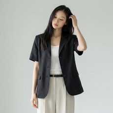 Paperments 女款開衩辦公室短袖半正式西裝外套 14568