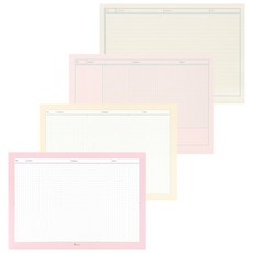 b fancy 記事本日常基礎橫式混合4卷套組B5, Study plus+康奈爾風格+淡粉色+淡黃色, 1套