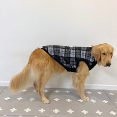 DOGGY STAR 狗狗保暖刷毛T恤, 格紋深灰色