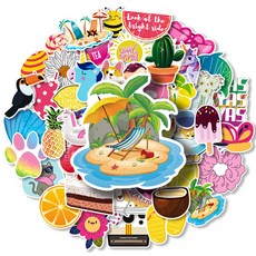 Glory Living DIY旅行用筆電摩托車貼紙 休假 50張入, 2個, 混合顏色