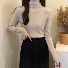 어썸풀 여성용 마프라 오프숄더 폴라 니트