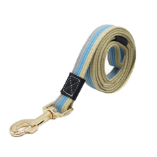 PETSMON 寵物條紋拼色軟質牽繩, 藍色+米色+灰色條紋, 1個