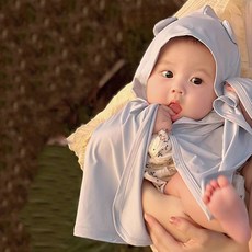 JOYMULTI MK 嬰幼兒 Cape Bear 防曬斗篷外套, 天空藍